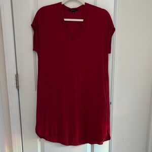 Madewell Deep Red V-Neck Dress